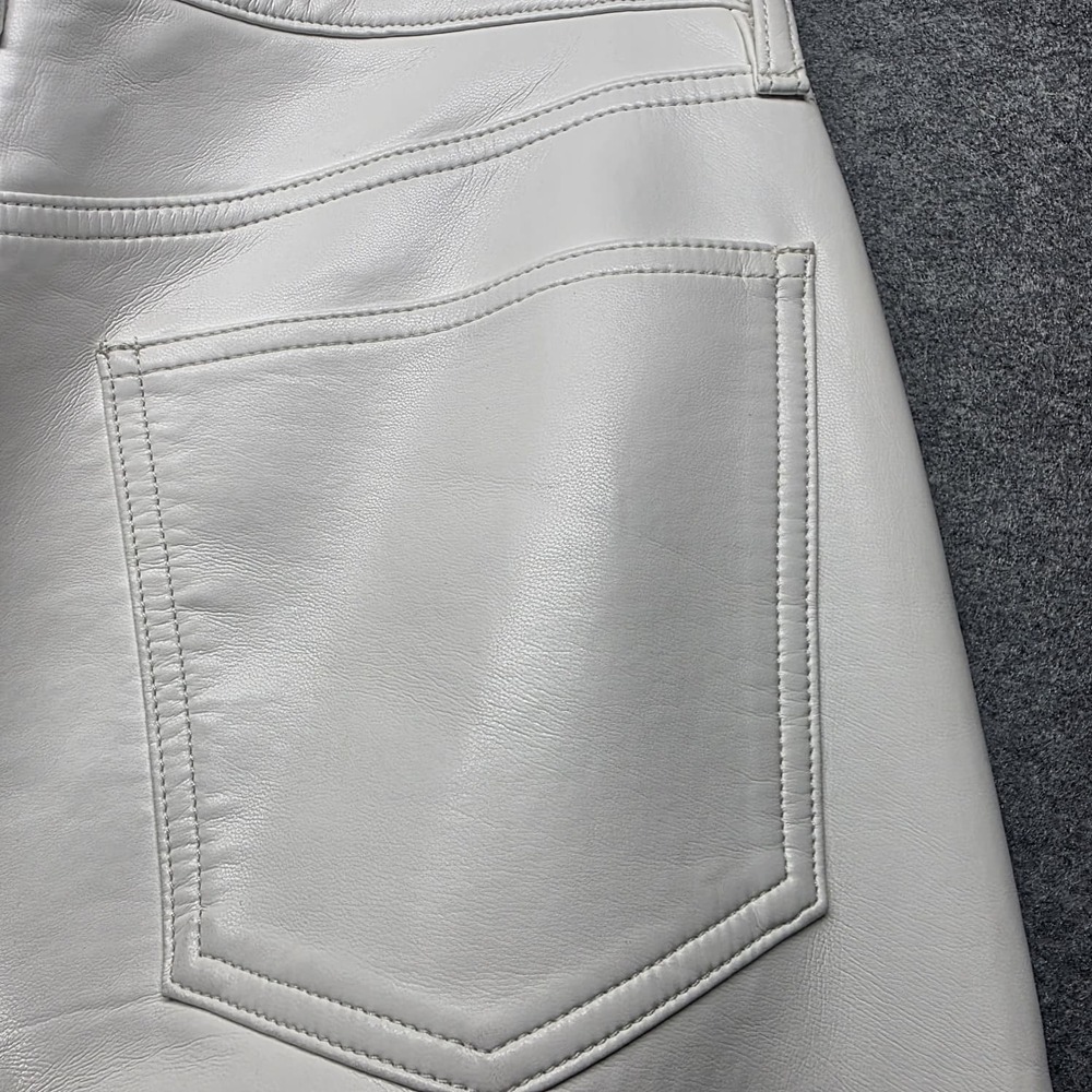 AGOLDE 90's Pinch Waist Recycled Leather Straight Leg Pants Wisp 29 - Picture 6 of 8